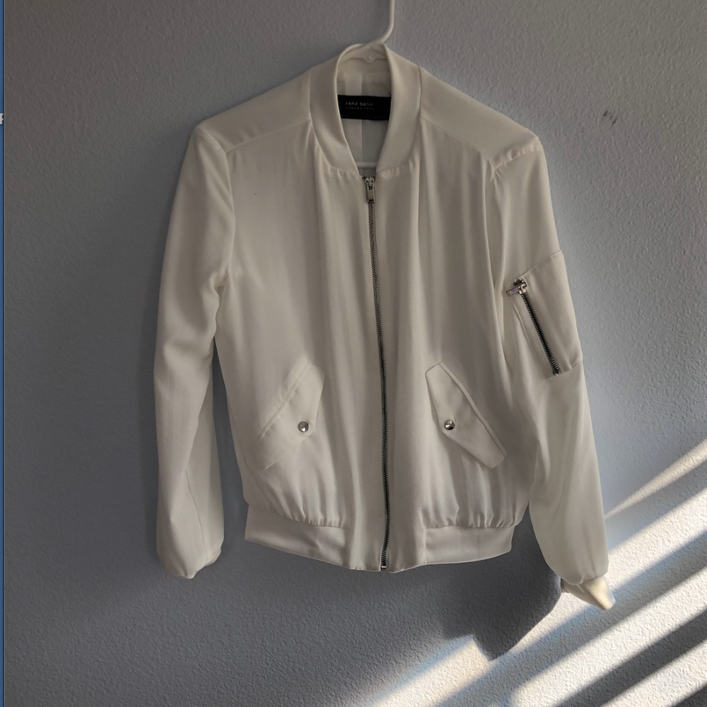 Zara cream moto jacket